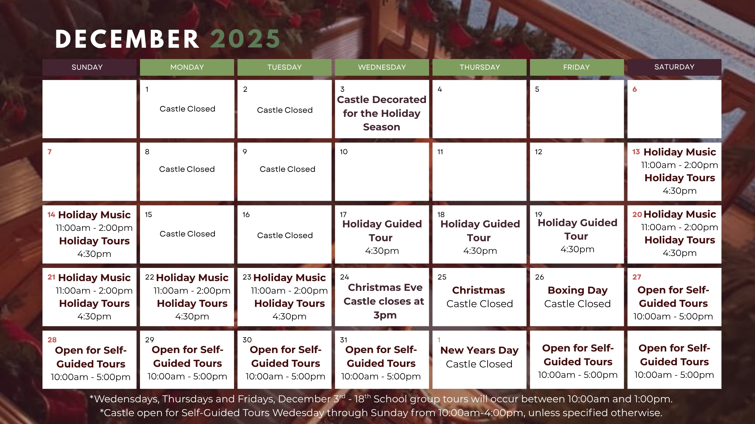 Craidarroch Castle Christmas Calendar 2024