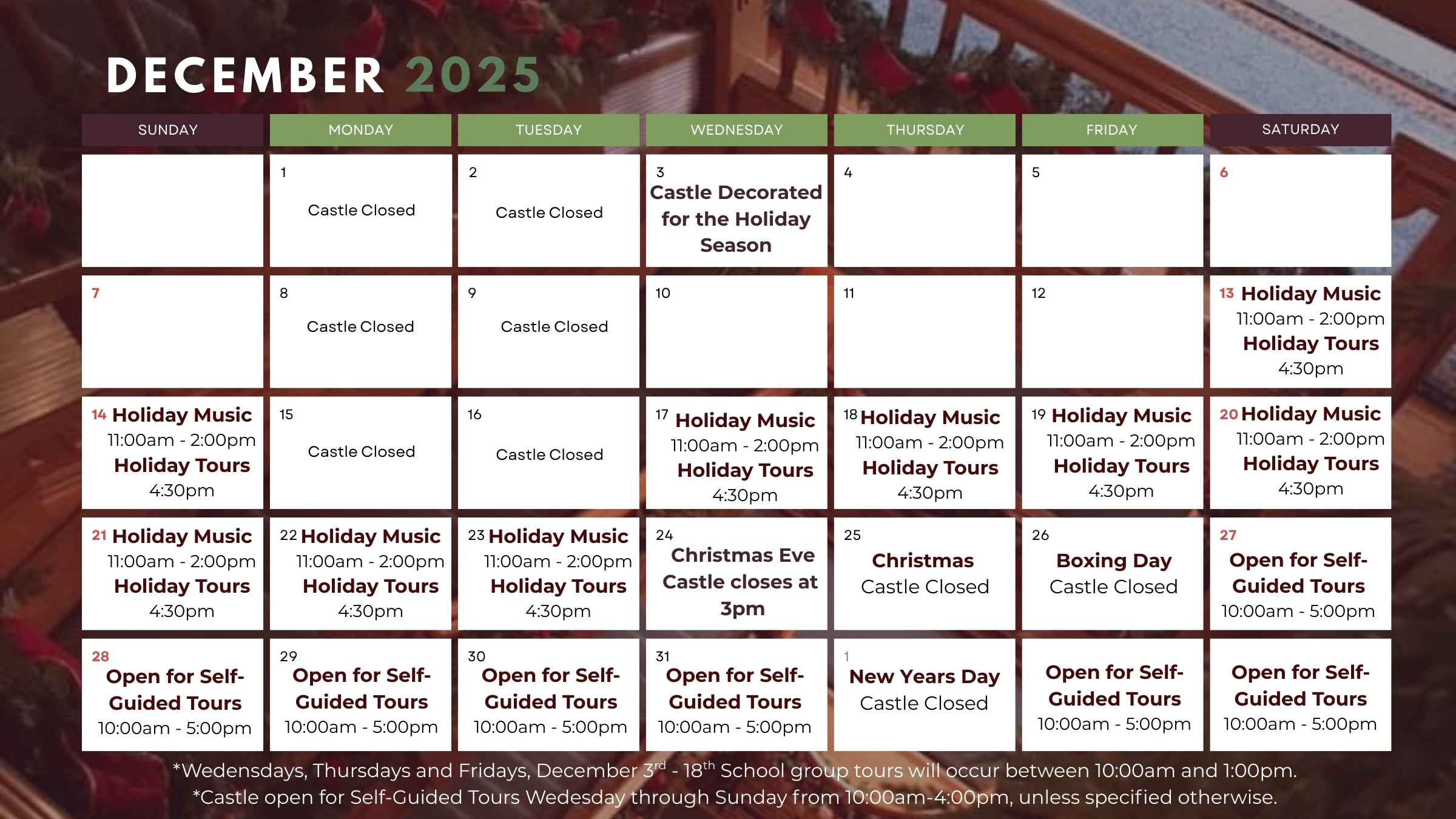 Craidarroch Castle Christmas Calendar 2024